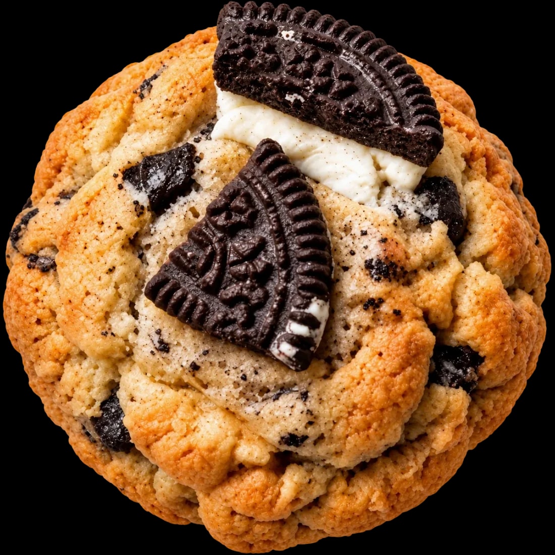 Cookie de Oreo con chocolate blanco recién horneada