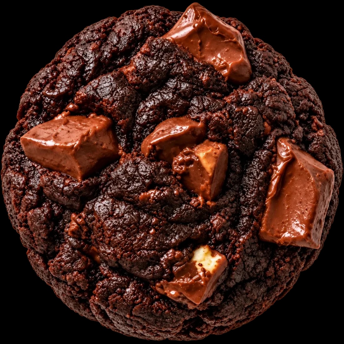 Cookie de triple chocolate recién horneada