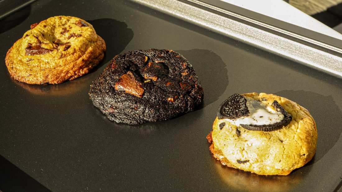 Los tres sabores recién horneados